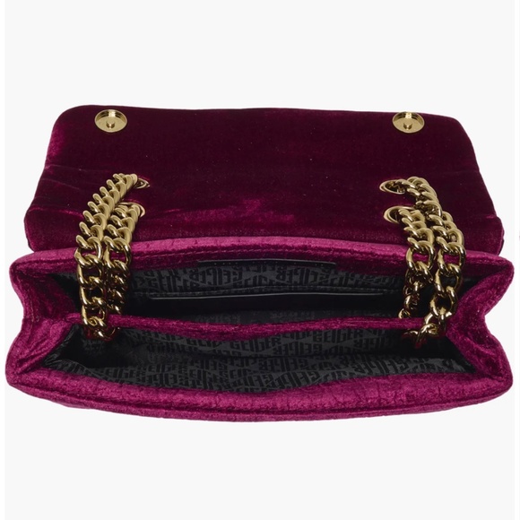 Kurt Geiger London Velvet Brixton Shoulder Bag in Medium Red - Picture 5 of 6